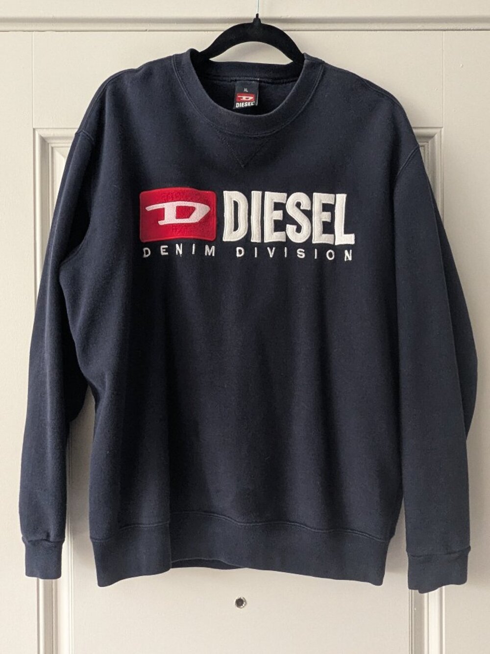 Diesel Denim Division Embroidered Logo Crewneck Sweatshirt Navy XL